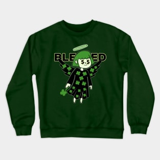 Lucky Clover Blessed Angel - Good Luck Charm Crewneck Sweatshirt